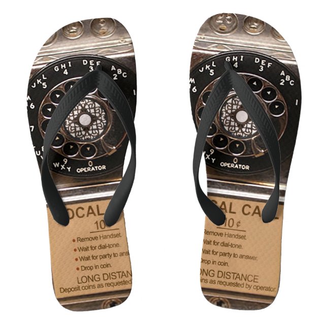 Telephone antique rotary pay phone rugged jandals (Footbed)