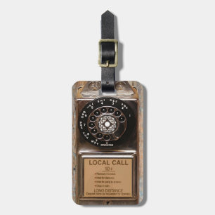 Telephone antique rotary pay phone rugged luggage tag