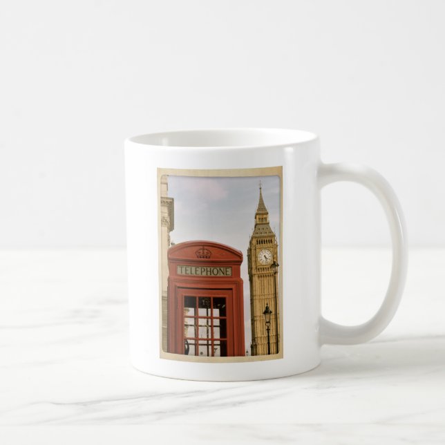 Telephone Box and Tower of Big Ben Coffee Mug (Right)
