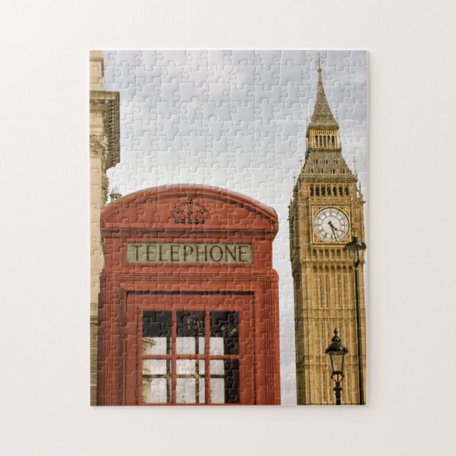 Telephone Box and Tower of Big Ben Jigsaw Puzzle (Vertical)
