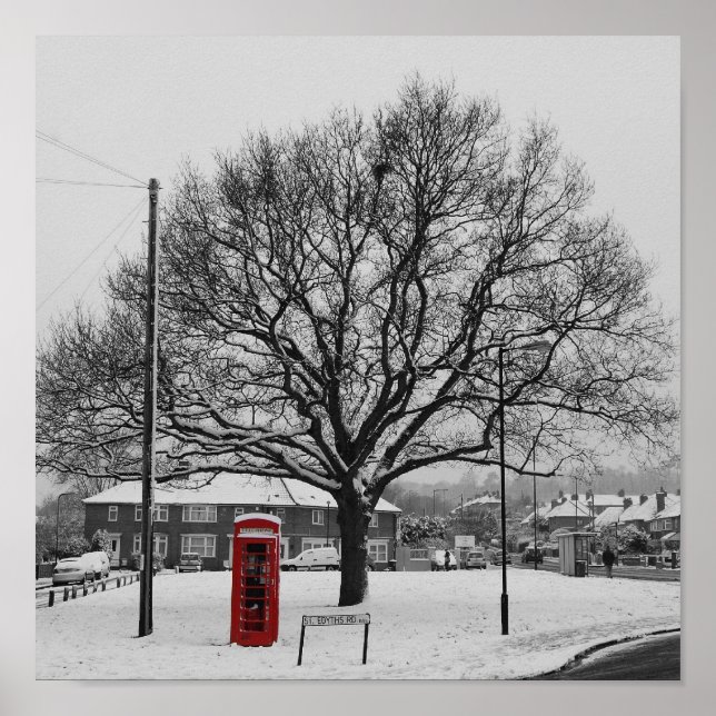 Telephone Box in the Snow Poster (Front)