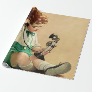 Telephone by Jessie Willcox Smith Wrapping Paper