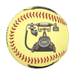 Telephone cartoon illustration baseball