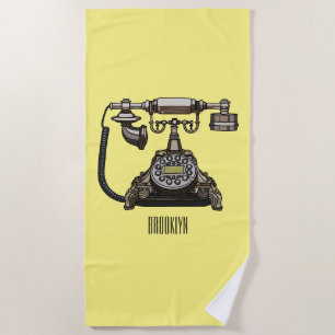 Telephone cartoon illustration beach towel