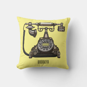 Telephone cartoon illustration cushion