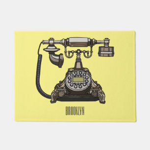 Telephone cartoon illustration doormat