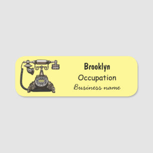 Telephone cartoon illustration name tag