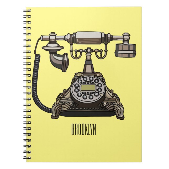 Telephone cartoon illustration notebook (Front)