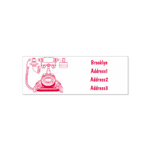 Telephone cartoon illustration self-inking stamp