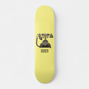 Telephone cartoon illustration skateboard