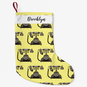 Telephone cartoon illustration small christmas stocking