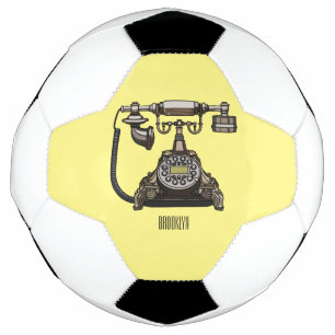 Telephone cartoon illustration soccer ball