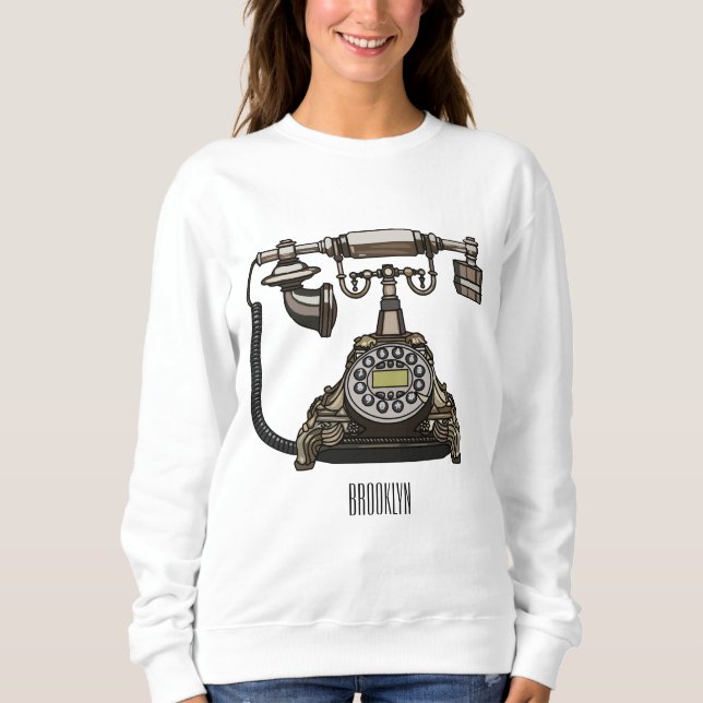 Telephone cartoon illustration sweatshirt (Front)