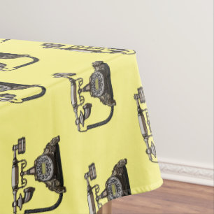 Telephone cartoon illustration tablecloth