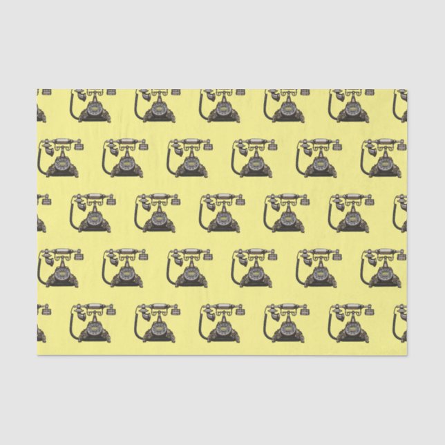 Telephone cartoon illustration tissue paper (Front)