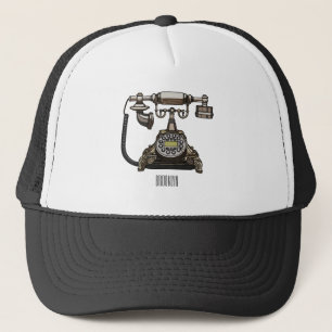 Telephone cartoon illustration trucker hat