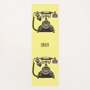 Telephone cartoon illustration yoga mat