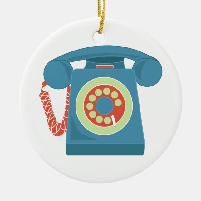 Telephone Ceramic Tree Decoration (Front)