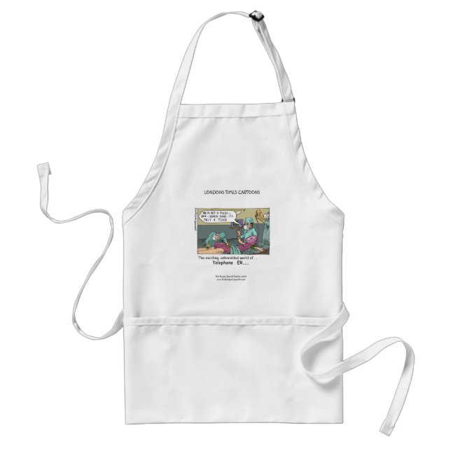 Telephone Code Blue Cartoon Funny Apron (Front)