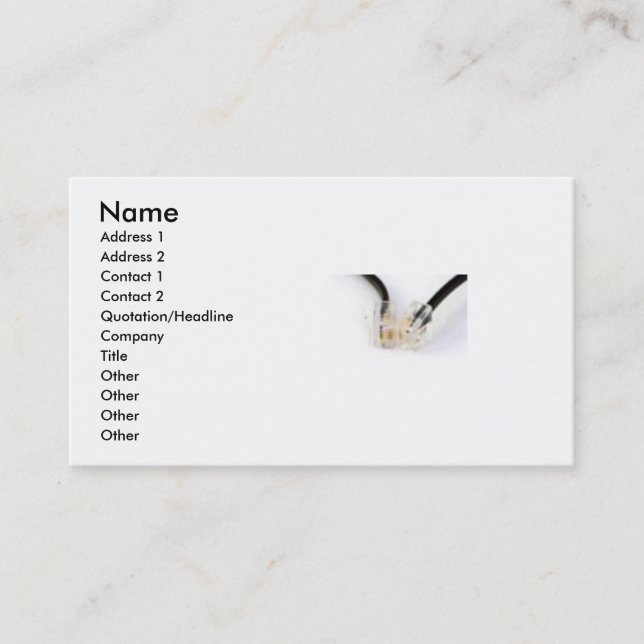 Telephone Cord Business Card (Front)