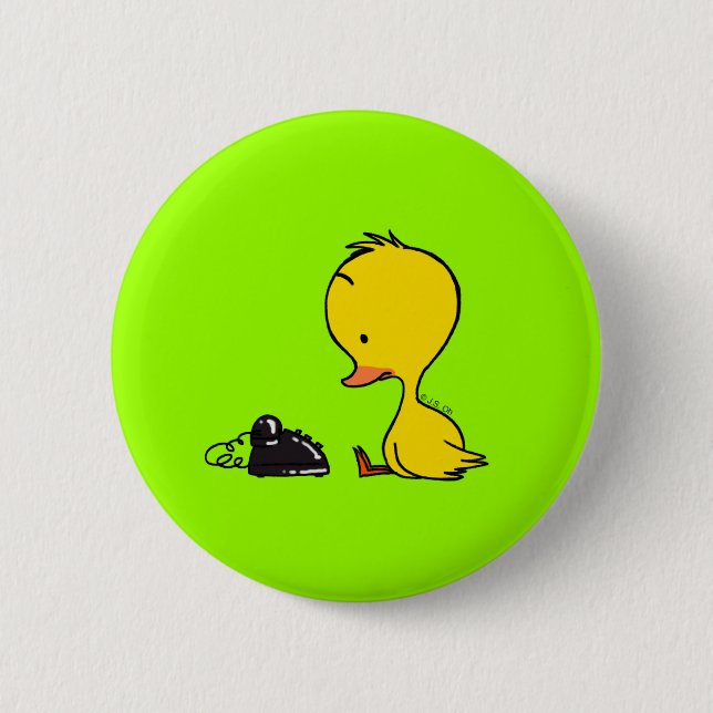 Telephone & Duck 6 Cm Round Badge (Front)