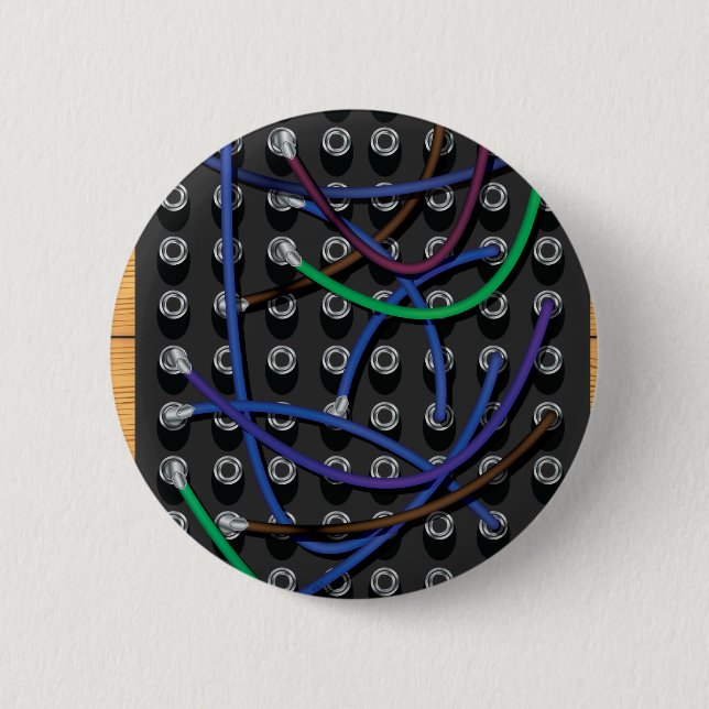 Telephone Exchange Cables 6 Cm Round Badge (Front)