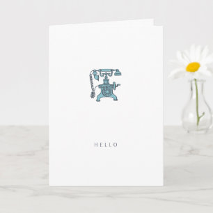 Telephone Hello   Happy Birthday Greeting Card
