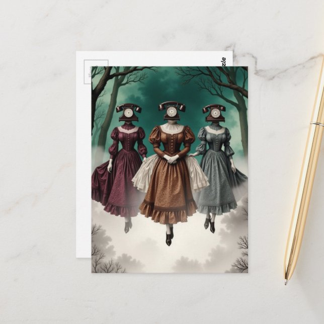 Telephone Ladies Postcard (Front/Back In Situ)