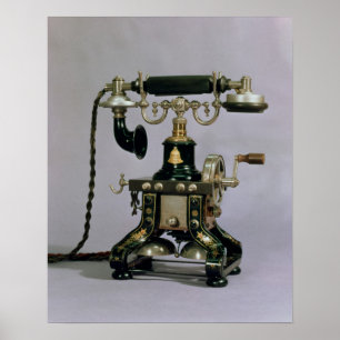 Telephone, National Telephone Service, USA, 1890 Poster