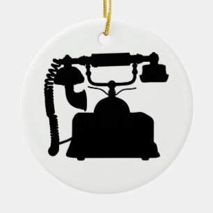 Telephone Silhouette Ceramic Tree Decoration