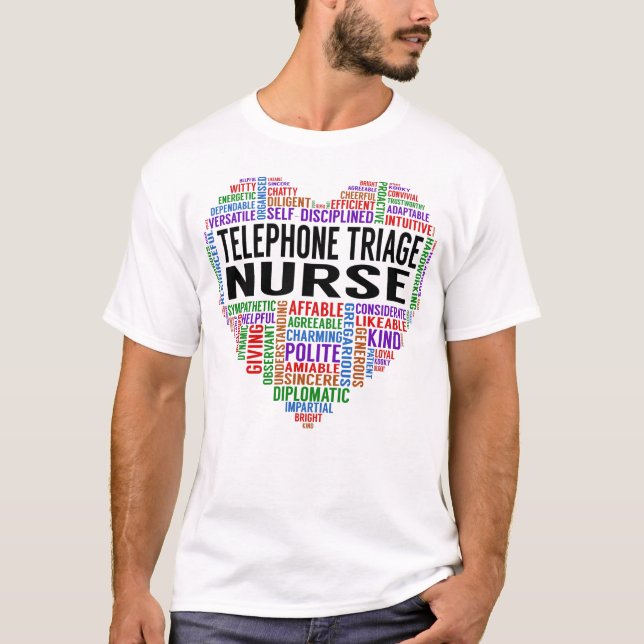 Telephone Triage Nurse Heart T-Shirt (Front)
