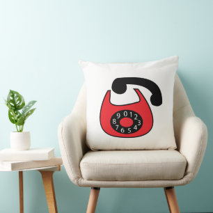 Telephone Vintage Classic Black Red Cushion