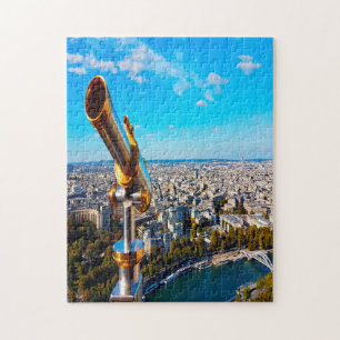 Telescope Eiffel Tower Paris. Jigsaw Puzzle
