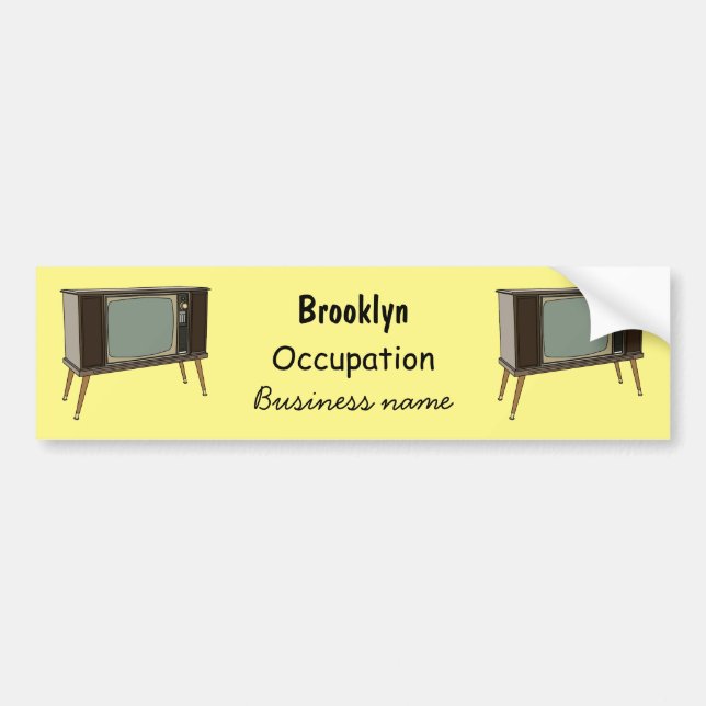 Television cartoon illustration bumper sticker (Front)