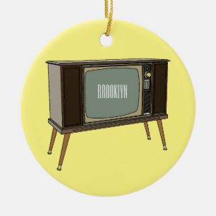 Television cartoon illustration ceramic tree decoration