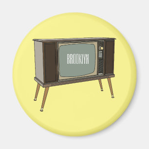 Television cartoon illustration magnet