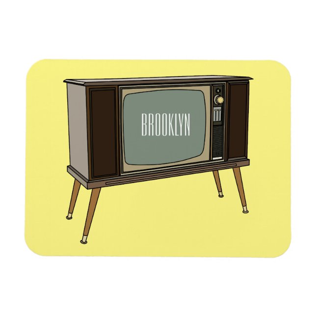 Television cartoon illustration magnet (Horizontal)