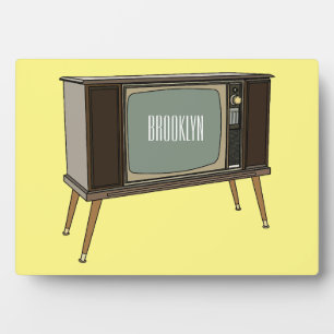 Television cartoon illustration plaque
