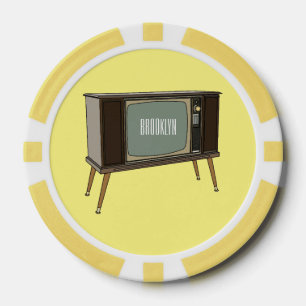 Television cartoon illustration poker chips