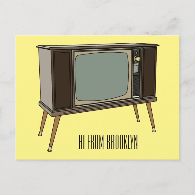 Television cartoon illustration postcard (Front)
