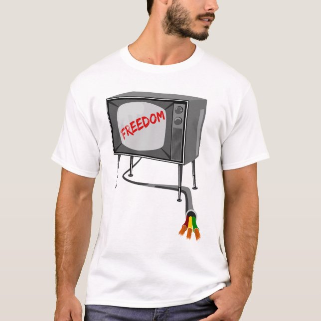Television Freedom Cut The Cord T-Shirt (Front)