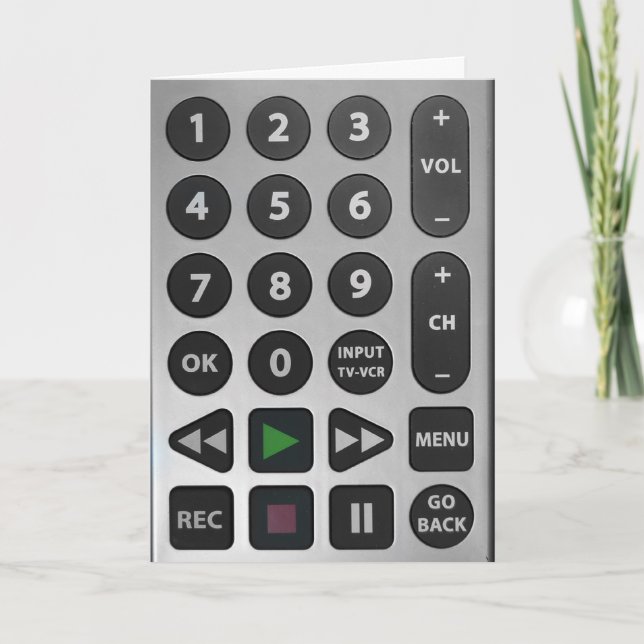 Television Remote Birthday Card (Front)