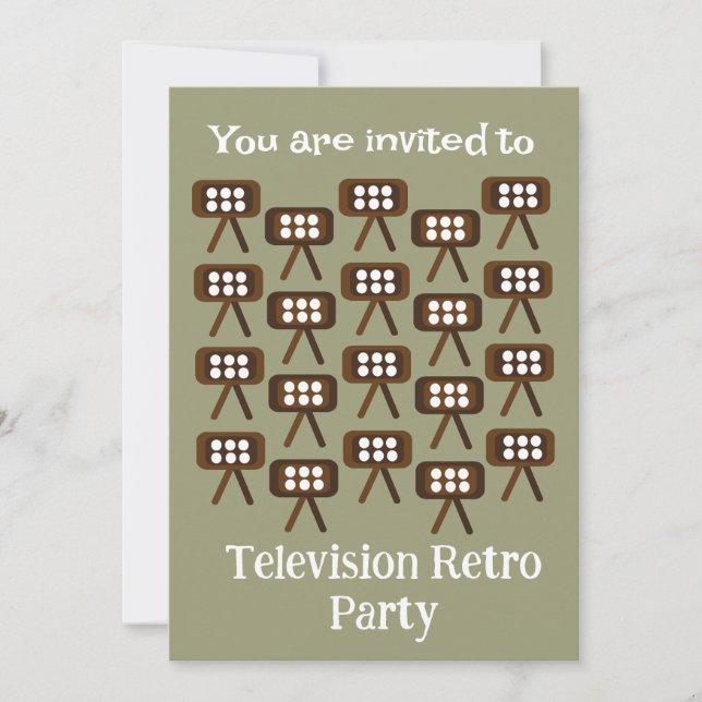 Television Retro Party Invitation (Front)