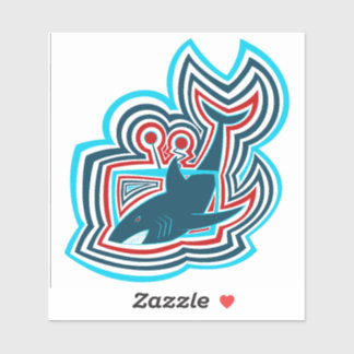 Television Shark Graphic Ripples