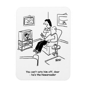 Television voting cartoon. magnet