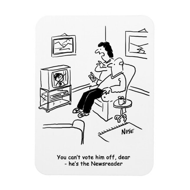 Television voting cartoon. magnet (Vertical)