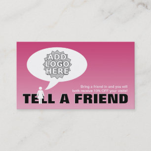 tell a friend referral comic card