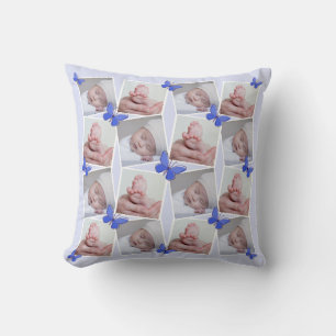 Tell a Story in 16 Images Purple Blue Butterflies Cushion