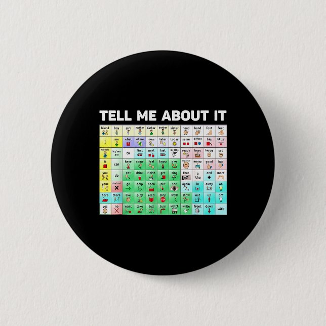 Tell About Speech Language Pathology AAC Sped 6 Cm Round Badge (Front)