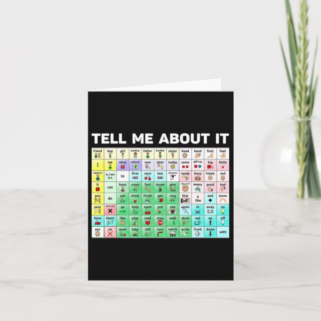 Tell Me About It Speech Language Pathology Aac Spe Card (Front)